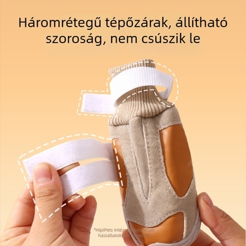 Kutyacipő - velúr, dupla csat, csúszásmentes, meleg, kopásálló