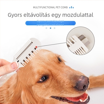 Kutyakezelő fésű – szőrzetmentesítés és ritkítás, tartalmaz pengét, PP anyag