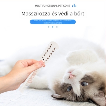 Kutyakezelő fésű – szőrzetmentesítés és ritkítás, tartalmaz pengét, PP anyag