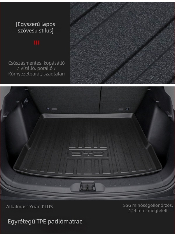 BYD Yuan Plus csomagtértakaró szőnyeg teljes körű védelemmel, Strange Fox autóalkatrészek, TPE+XPE csúszásmentes anyag