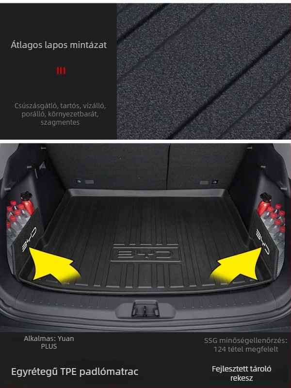 BYD Yuan Plus csomagtértakaró szőnyeg teljes körű védelemmel, Strange Fox autóalkatrészek, TPE+XPE csúszásmentes anyag