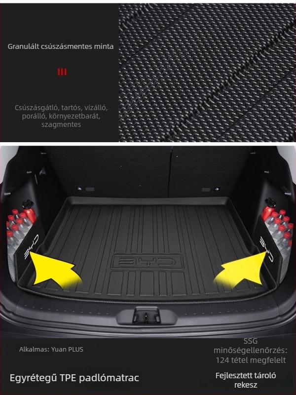BYD Yuan Plus csomagtértakaró szőnyeg teljes körű védelemmel, Strange Fox autóalkatrészek, TPE+XPE csúszásmentes anyag