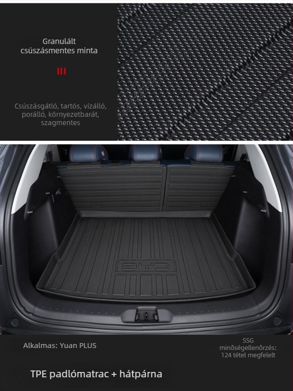 BYD Yuan Plus csomagtértakaró szőnyeg teljes körű védelemmel, Strange Fox autóalkatrészek, TPE+XPE csúszásmentes anyag