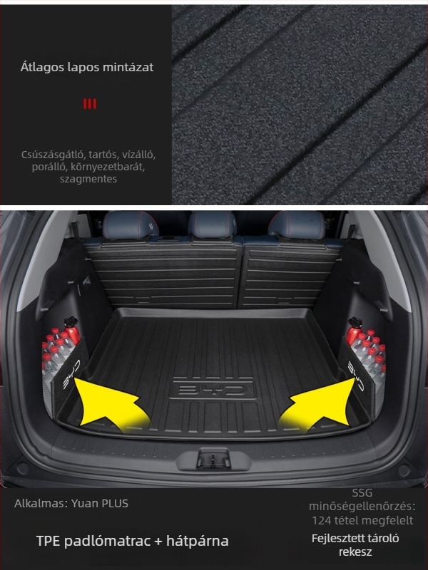 BYD Yuan Plus csomagtértakaró szőnyeg teljes körű védelemmel, Strange Fox autóalkatrészek, TPE+XPE csúszásmentes anyag