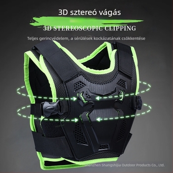 Gyerekeknek szóló kerékpáros védőfelszerelés: hát- és derékvédő, könyökvédő és térdvédő, EVA anyag, univerzális méret, kombinált sportvédelmi felszerelés