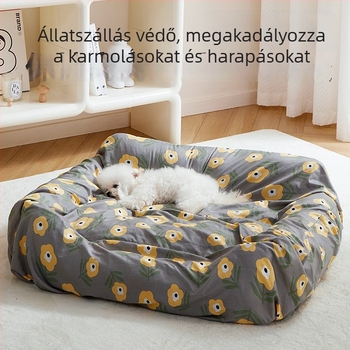 Kutyaház cserélhető fedél, minden évszakra, levehető és mosható, textil anyagú kutyafekhely védőfedél