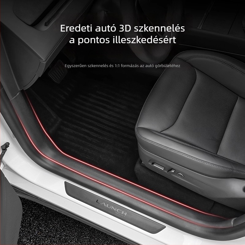 Tesla YL küszöbcsík, PP anyag, ragasztóval történő felhelyezés, oldalsó rész a járműnek