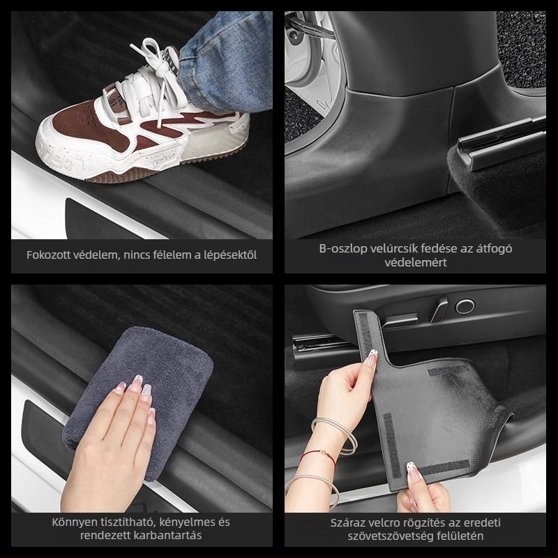 Tesla YL küszöbcsík, PP anyag, ragasztóval történő felhelyezés, oldalsó rész a járműnek