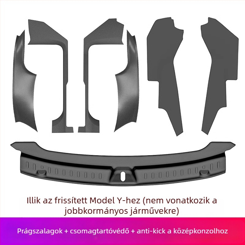 Tesla YL küszöbcsík, PP anyag, ragasztóval történő felhelyezés, oldalsó rész a járműnek