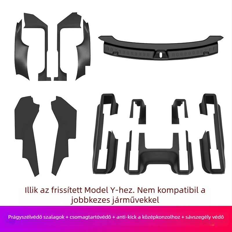 Tesla YL küszöbcsík, PP anyag, ragasztóval történő felhelyezés, oldalsó rész a járműnek