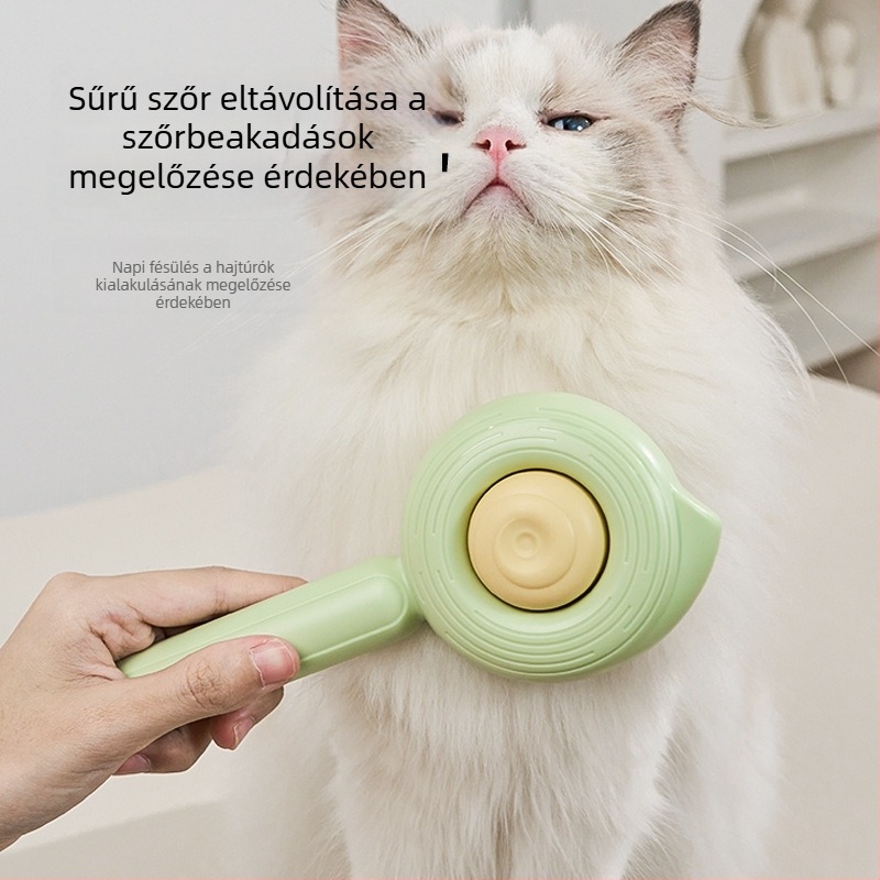 Tűs fésű macskáknak és kutyáknak — ABS és rozsdamentes acél, kisállat ápolási eszköz a Janie Cat márkától