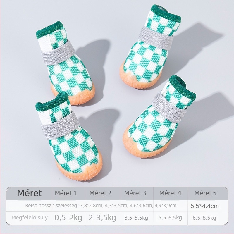 Kis testű kutyáknak való kutyapapucs; légáteresztő, csúszásmentes; univerzális illeszkedés; Anyag: Gumi; Eredet: Zhejiang