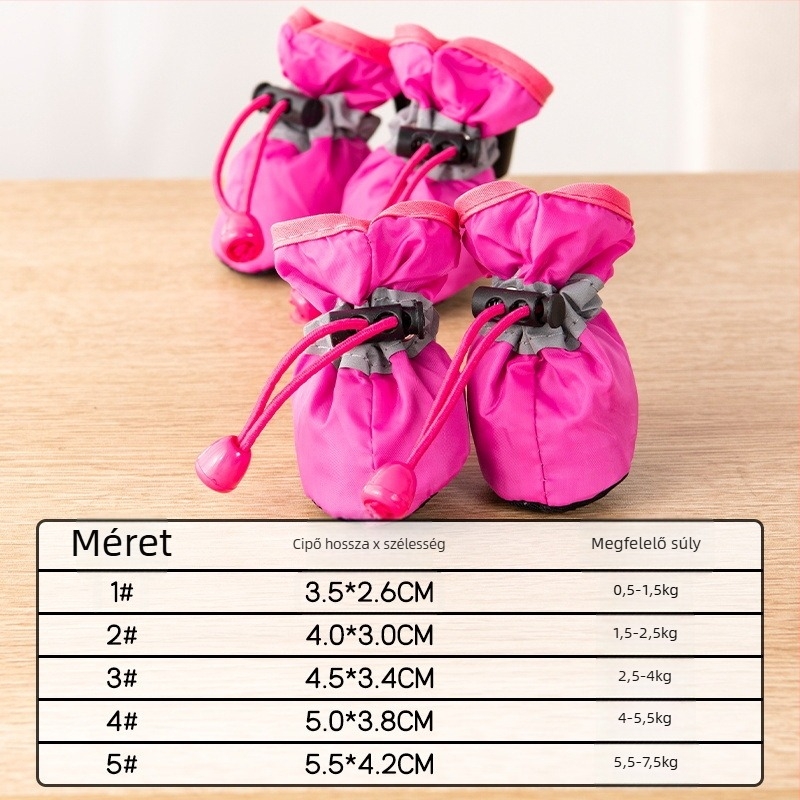 Kutyacipő puha talppal, poliészter anyag, csúszásmentes, lazább stílus, általános használat