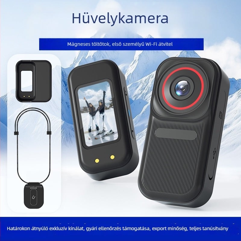 Mágneses hüvelykujjs kamera, első személy nézet, 1080P, hosszú akkumulátor-élet, háziállat felvétele, Wi‑Fi hurkolt felvétel, akciókamera