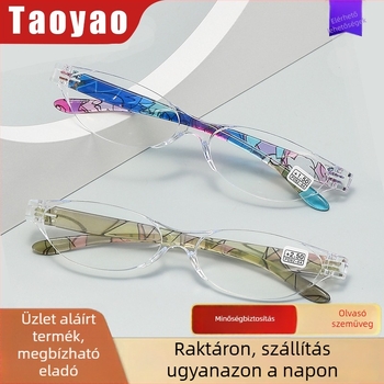 Olvasószemüveg anti-kékfény védelemmel, clip-on keret, titánötvözet keret, irodalmi retro stílus, négyszögletes arcformához