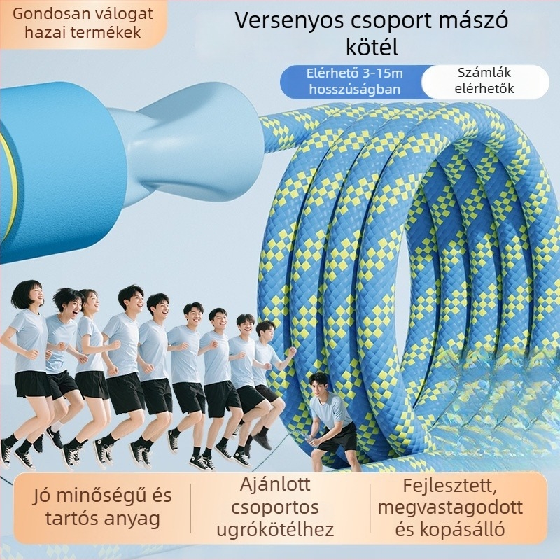 Csoportos ugrókötél csomózott nyolcas formával, PP anyagból, edzésekhez és versenyekhez