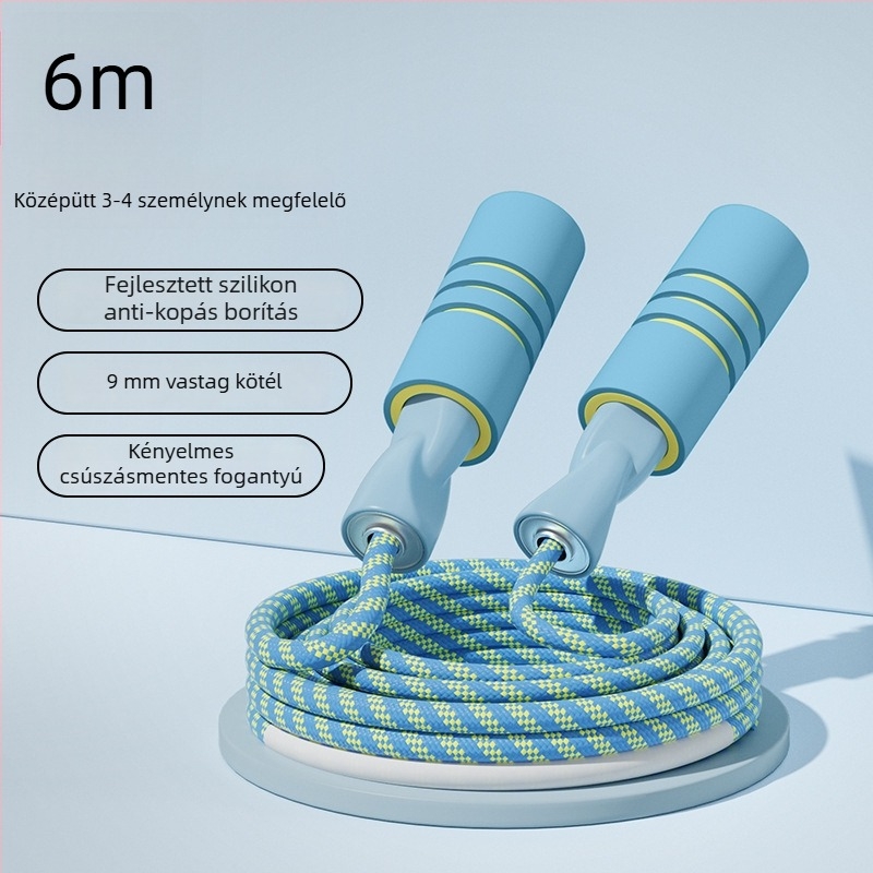 Csoportos ugrókötél csomózott nyolcas formával, PP anyagból, edzésekhez és versenyekhez