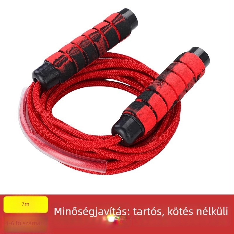 Csoportos ugrókötél csomózott nyolcas formával, PP anyagból, edzésekhez és versenyekhez