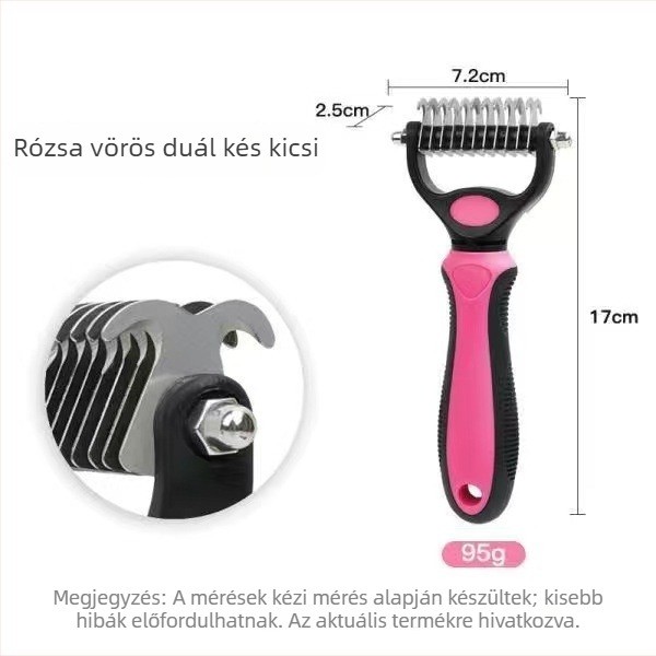 Moon inscription Kisállat szőrhullásmentesítő fésű — rozsdamentes acél, görbült fogak, nagytestű kutyák számára