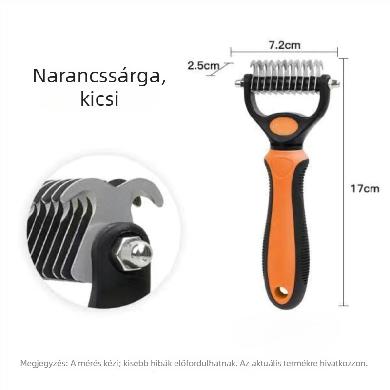 Moon inscription Kisállat szőrhullásmentesítő fésű — rozsdamentes acél, görbült fogak, nagytestű kutyák számára