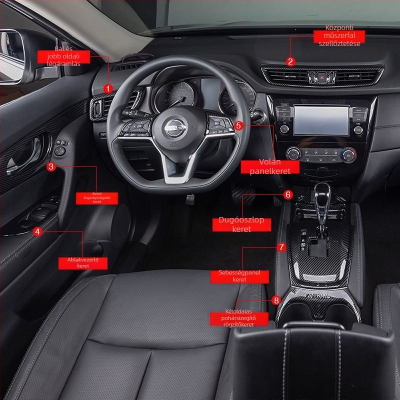 Autó sebességváltó panel keret a központi konzolhoz – műanyag, modell Novelty, testreszabás nélküli