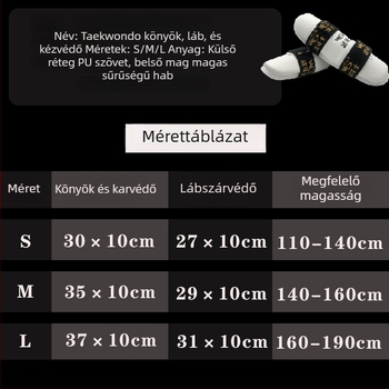 Taekwondo könyökvédők edzéshez – egyedi formájú védő, habanyagú, univerzális illeszkedés