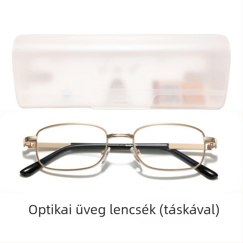 Olvasószemüveg fém teljes kerettel, gyanta lencsék bevonattal, anti-radiáció, UV védelem, aszférikus lencsék, ovalis keret, uniszex