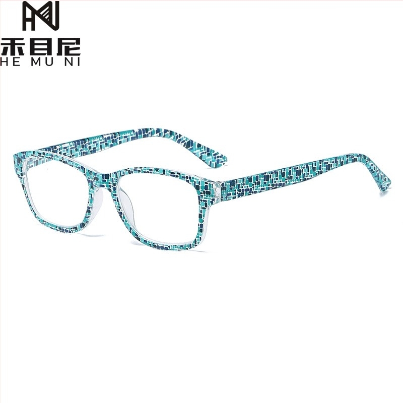 Koreai stílusú mintás olvasó szemüveg, ultra könnyű, teljes keret, polikarbonát lencsékkel, kerek arc formához illik.