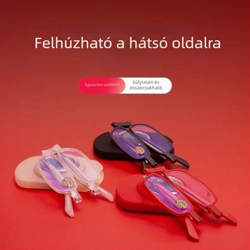 Olvasószemüveg, ultra vékony, hordozható és összecsukható, anti-kék fény, UV-védelem, multifokális