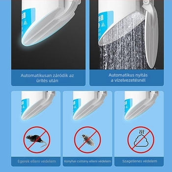 Szilikon szagsemlegesítő szűrő klozet squat típushoz – öntapadós szerelés, modern minimalista dizájn