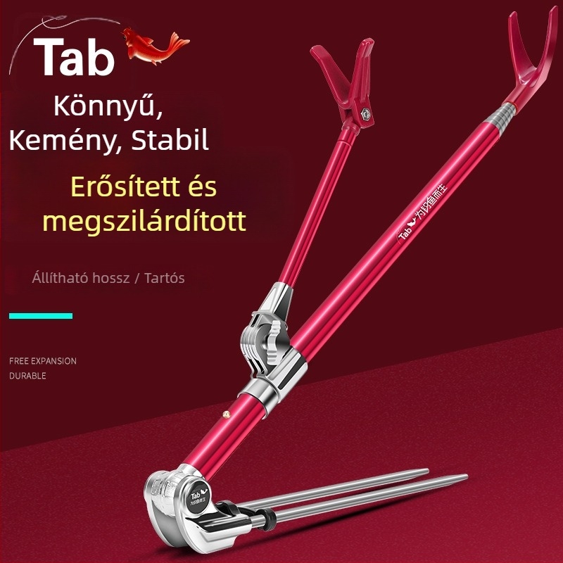 Rozsdamentes acélből készült horgászbot állvány, többirányú forgatással és összecsukható kivitel