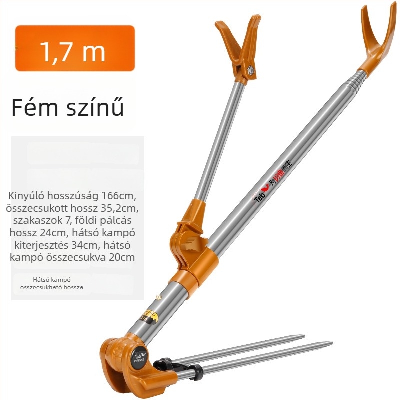 Rozsdamentes acélből készült horgászbot állvány, többirányú forgatással és összecsukható kivitel