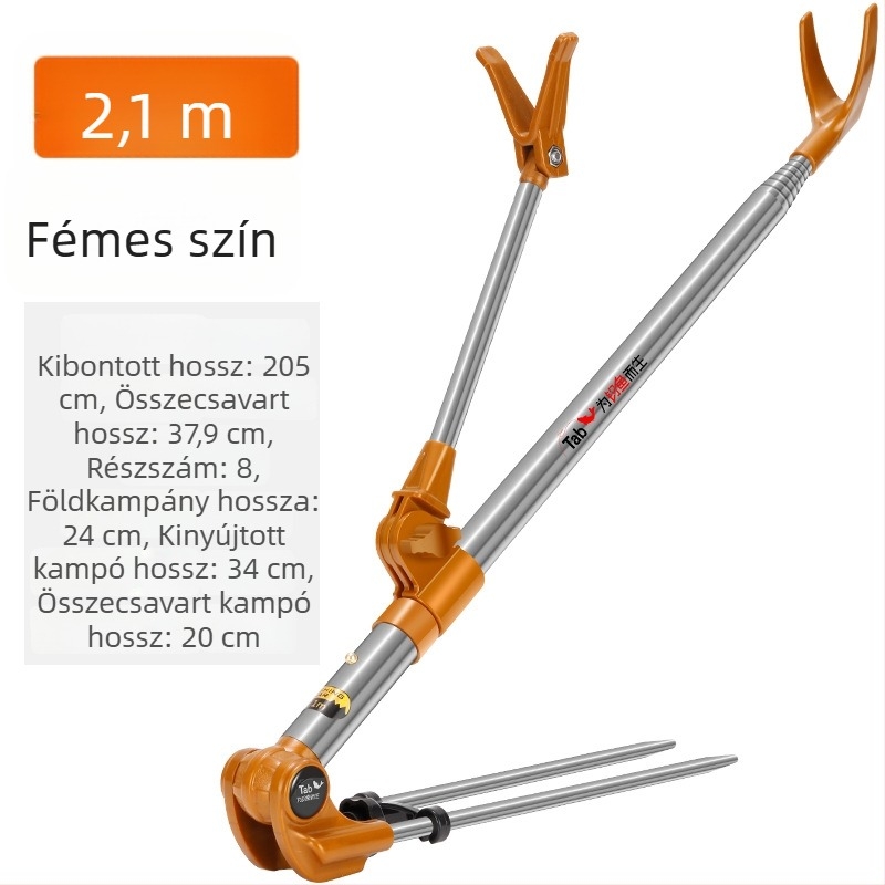 Rozsdamentes acélből készült horgászbot állvány, többirányú forgatással és összecsukható kivitel