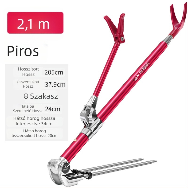 Rozsdamentes acélből készült horgászbot állvány, többirányú forgatással és összecsukható kivitel