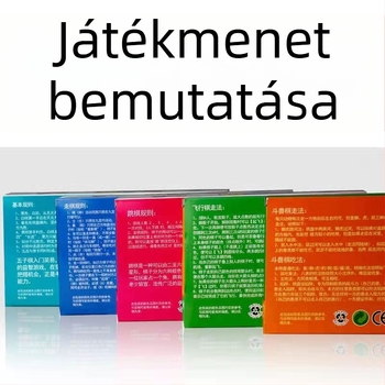 Összecsukható mágneses társasjáték-készlet: sakk, Go, Gomoku, dáma és Flying Chess; anyag: műanyag; csomagolás: színes doboz; korosztály: 4–14 év; oktató játék; tartalmaz útmutató videóval