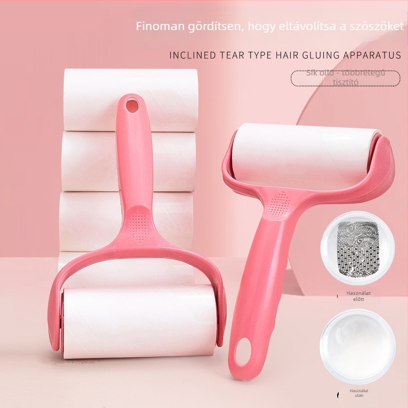 Nail art roller tisztító műanyagból, cserélhető papírtekercs és ragadós görgő; OEM; 100 g