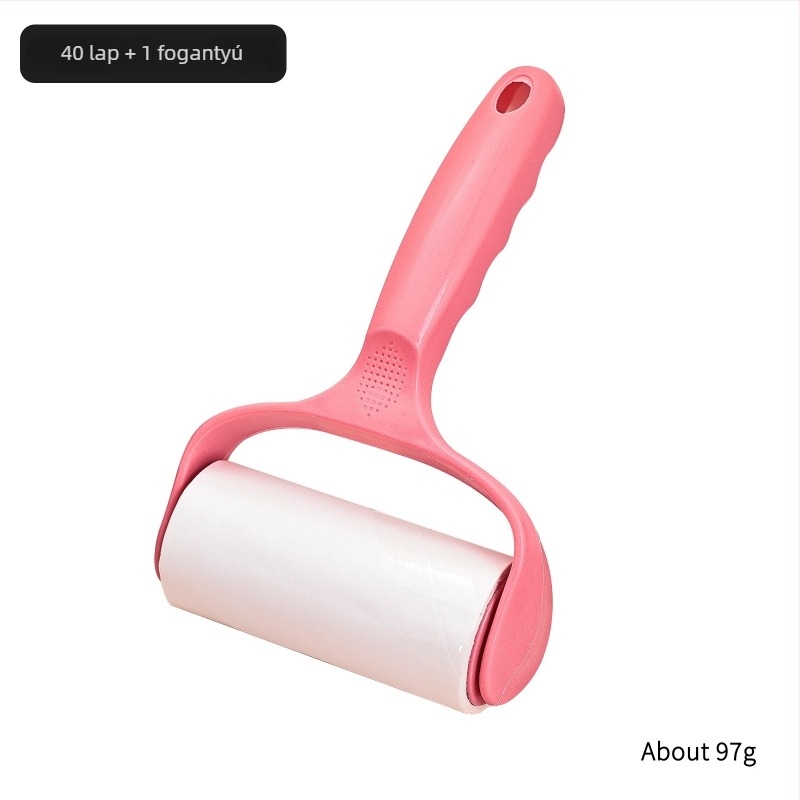 Nail art roller tisztító műanyagból, cserélhető papírtekercs és ragadós görgő; OEM; 100 g