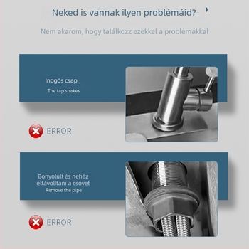 Lazítás elleni anya csaphoz (meleg/hideg víz) – fürdőszoba és konyha | Anyag: sárgaréz/alumínium/rozsdamentes acél | Használati mód: csavarozással történő rögzítés | Stílus: modern, minimalistikus