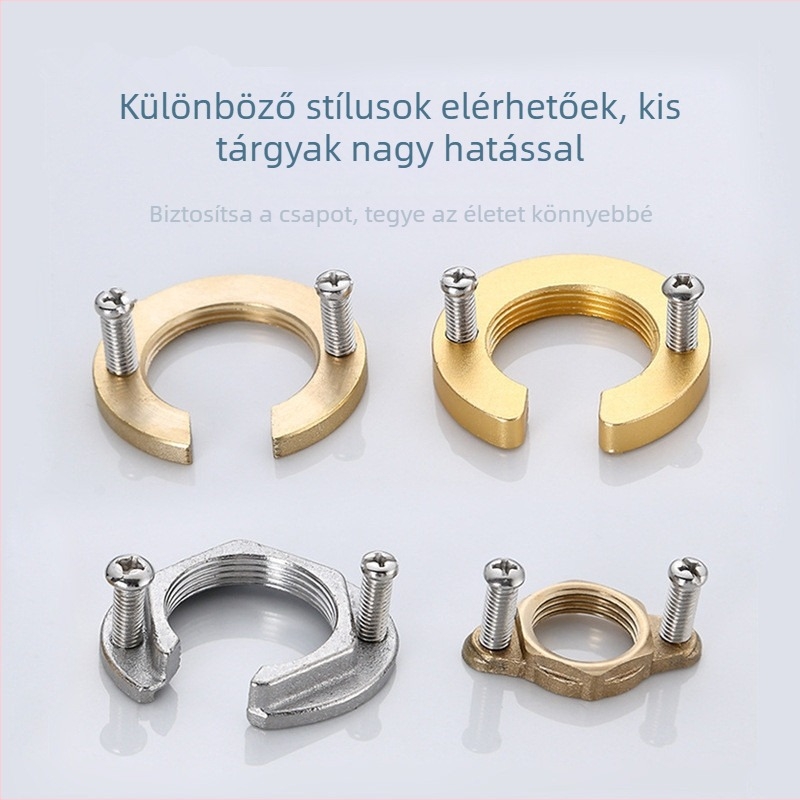 Lazítás elleni anya csaphoz (meleg/hideg víz) – fürdőszoba és konyha | Anyag: sárgaréz/alumínium/rozsdamentes acél | Használati mód: csavarozással történő rögzítés | Stílus: modern, minimalistikus