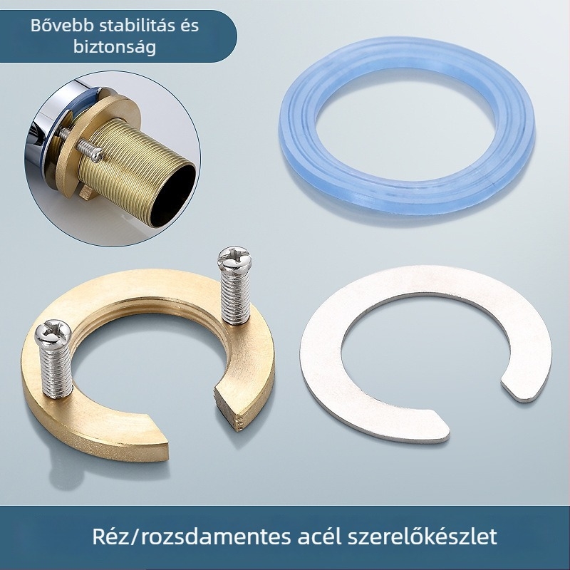 Lazítás elleni anya csaphoz (meleg/hideg víz) – fürdőszoba és konyha | Anyag: sárgaréz/alumínium/rozsdamentes acél | Használati mód: csavarozással történő rögzítés | Stílus: modern, minimalistikus