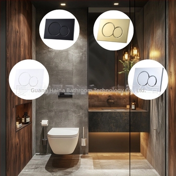 Haina HN005 Rejtett falra szerelhető WC-tartály panel – rozsdamentes acél és ABS, dupla öblítőgomb, modern minimalista stílus