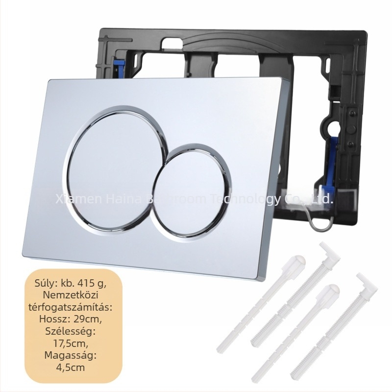 Haina HN005 Rejtett falra szerelhető WC-tartály panel – rozsdamentes acél és ABS, dupla öblítőgomb, modern minimalista stílus