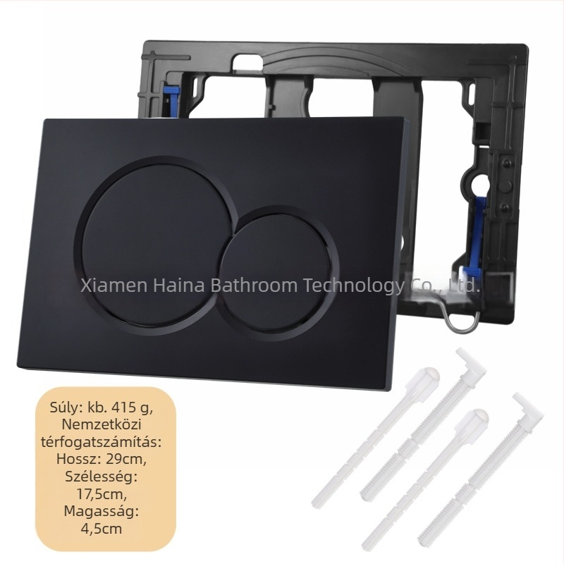 Haina HN005 Rejtett falra szerelhető WC-tartály panel – rozsdamentes acél és ABS, dupla öblítőgomb, modern minimalista stílus