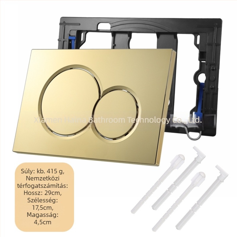 Haina HN005 Rejtett falra szerelhető WC-tartály panel – rozsdamentes acél és ABS, dupla öblítőgomb, modern minimalista stílus