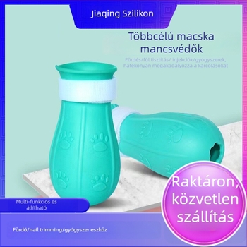 Szilikon macska cipők a karmok védelmére és a tappancsok ápolására, fürdető lábbelik (Anyag: Szilikon; Stílus: Szabadidő; Alkalmazási cél: Általános; Termékkategória: Cipők)