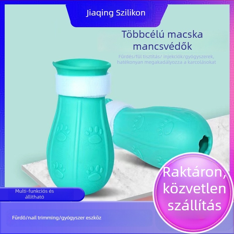 Szilikon macska cipők a karmok védelmére és a tappancsok ápolására, fürdető lábbelik (Anyag: Szilikon; Stílus: Szabadidő; Alkalmazási cél: Általános; Termékkategória: Cipők)