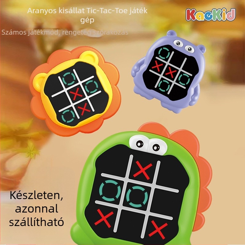 Kétszemélyes elektronikus Tic-Tac-Toe memória társasjáték, műanyagból, 4–14 éveseknek