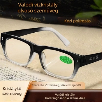Olvasó szemüveg kristály lencsékkel, anti-fatigue kialakítás, teljes keret, üzleti/egyszerű stílus, nagy arcformához és idős felhasználóknak, 2025 tavaszi kiadás