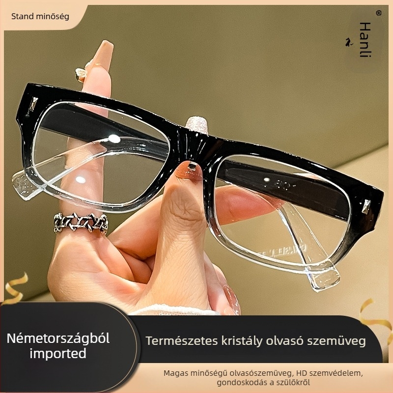 Olvasó szemüveg kristály lencsékkel, anti-fatigue kialakítás, teljes keret, üzleti/egyszerű stílus, nagy arcformához és idős felhasználóknak, 2025 tavaszi kiadás