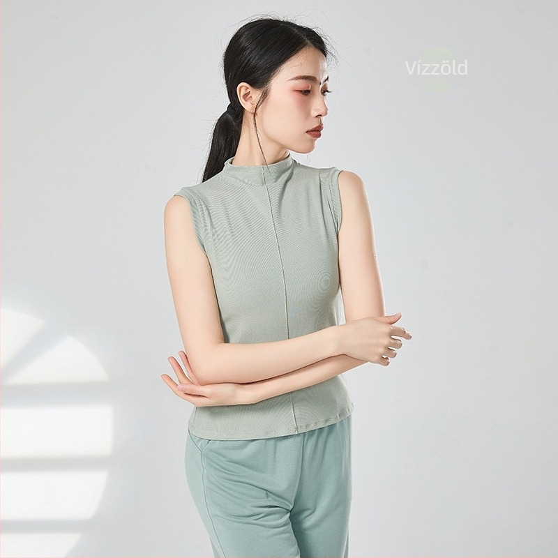 Modern tánc felső bordázott viszkóz anyaggal, félmagas gallérral, 93% viszkóz